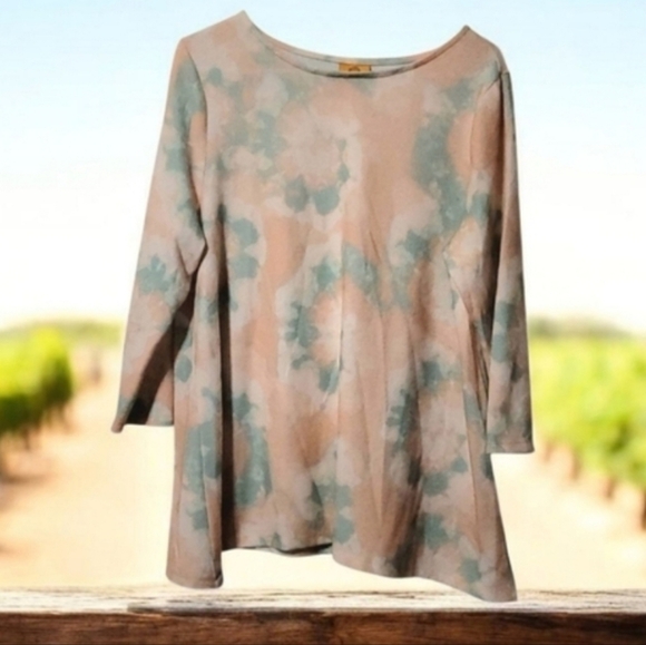 Ruby Rd. Asymetrical Super Soft Pastel Tie-Dye Crew Neck Sweater Size Large - Picture 1 of 10